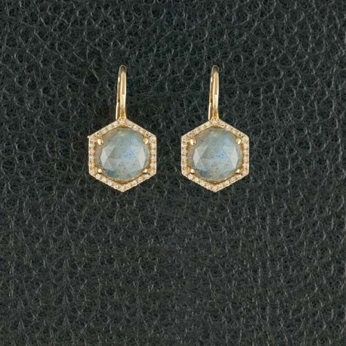Labradorite & Diamond Earrings