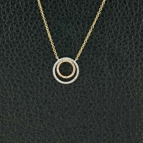 Double Circle Diamond Pendant