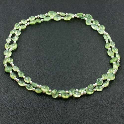 Prehnite & Pearl Necklace