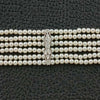 Six Strand Pearl & Diamond Choker Necklace