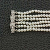 Six Strand Pearl & Diamond Choker Necklace