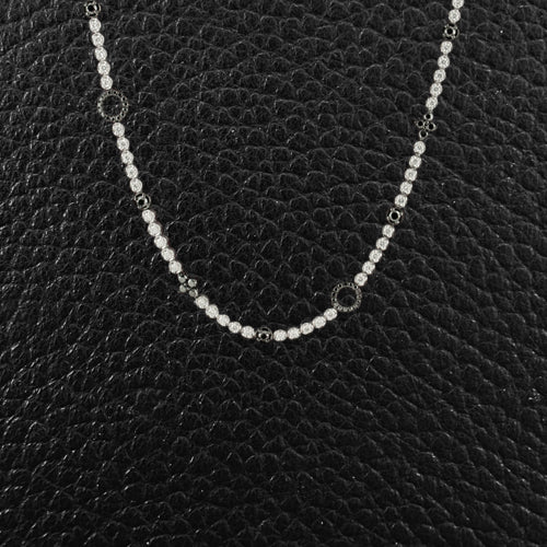 Black & White Diamond Long Necklace