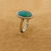 Oval Black Opal & Diamond Ring