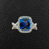 Cushion Sapphire & Diamond Ring
