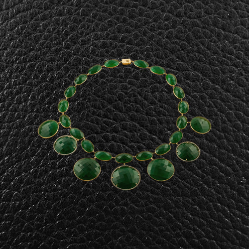 Green Onyx & Diamond Necklace