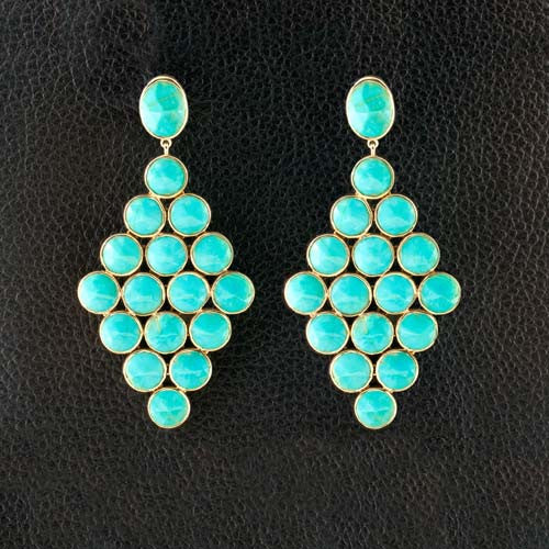 Geometric shaped Turquoise Earrings