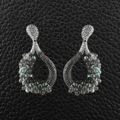 Labradorite, Iolite & Diamond Earrings