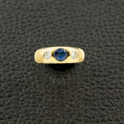 Sapphire & Diamond Gypsy Ring
