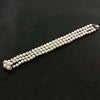 Triple Row Pearl & Diamond Bracelet