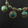 Labradorite & Diamond Disc Necklace
