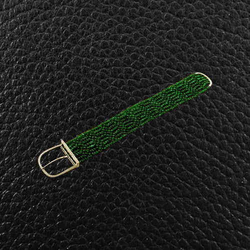 Emerald Bead & Diamond Buckle Bracelet