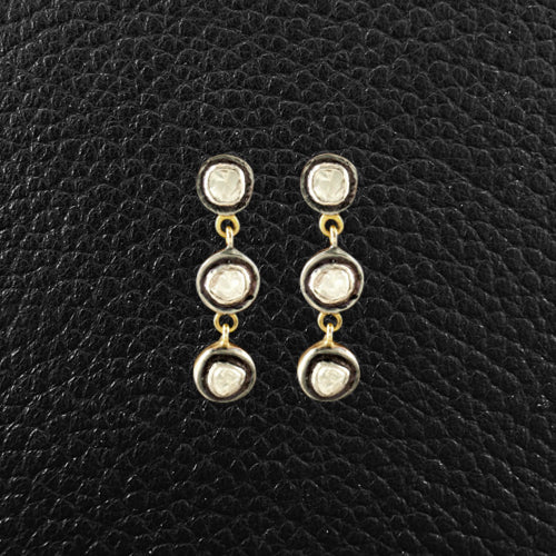 Triple Diamond Dangle Earrings