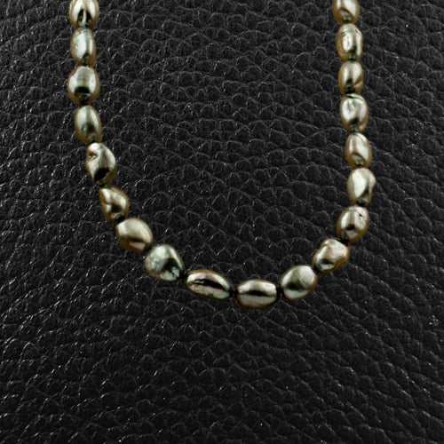 Silver 6-7mm Black Baroque Freshwater Pearl Necklace | Classy Women  Collection