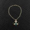 Aquamarine, Diamond, Onyx & Ruby Necklace