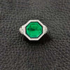 Octagonal Emerald & Diamond Ring