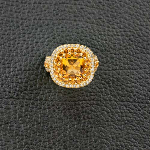 Citrine & Diamond Ring