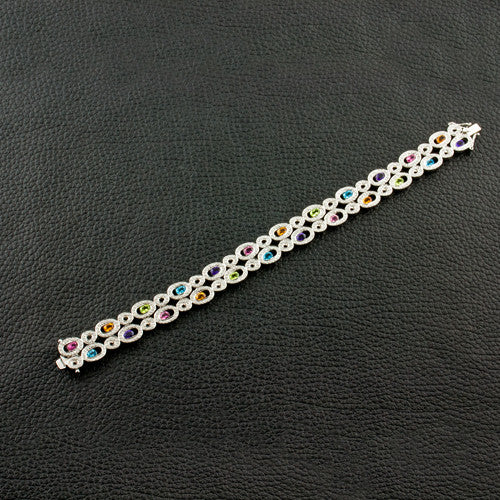 Semi-precious Gemstones & Diamond Bracelet