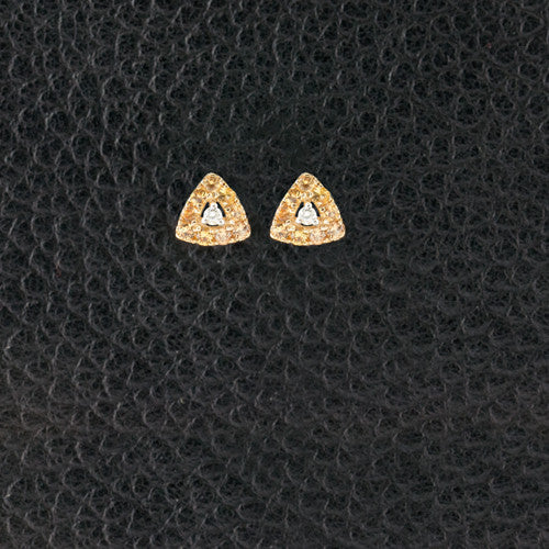 Yellow Sapphire & Diamond Triangle Earrings