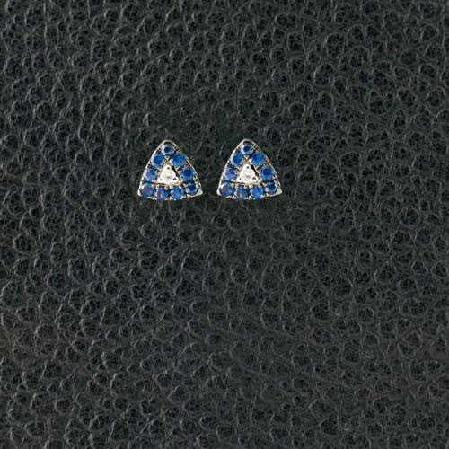 Sapphire & Diamond Triangle Earrings
