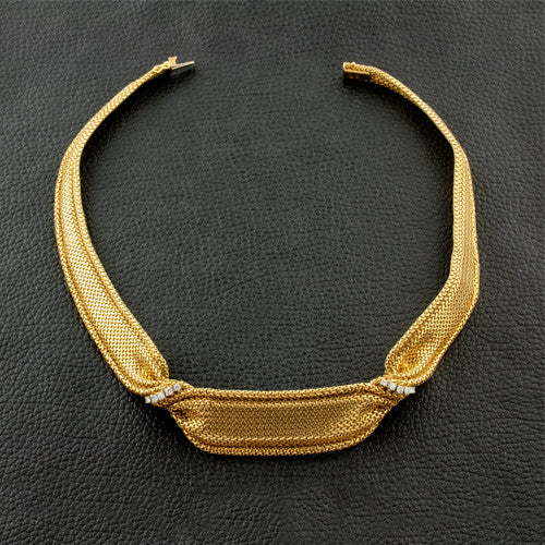Yellow Gold & Diamond Estate Necklace & Bracelet Set