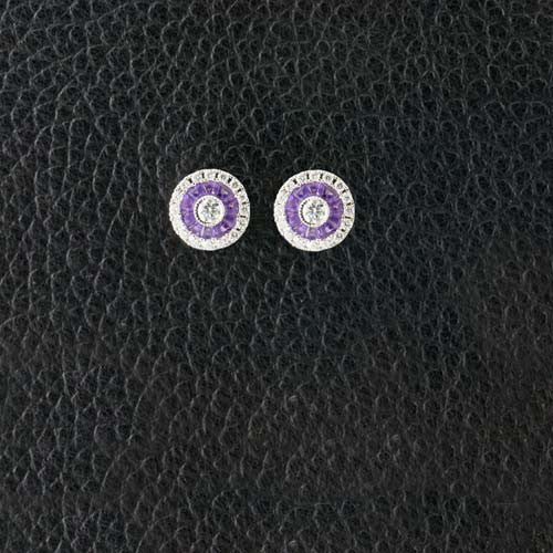 Amethyst & Diamond Earrings