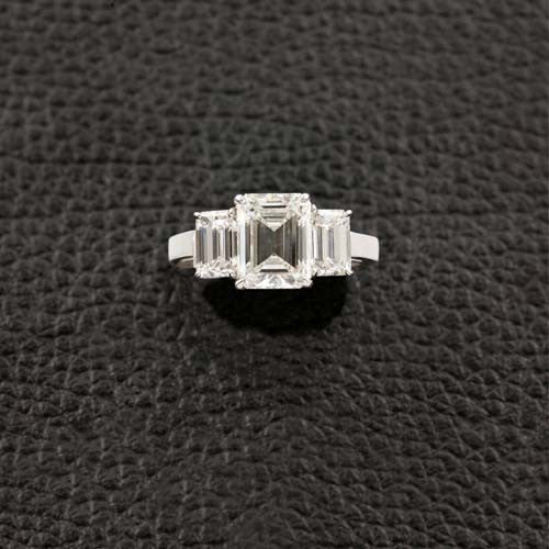 Triple Emerald cut Diamond Ring