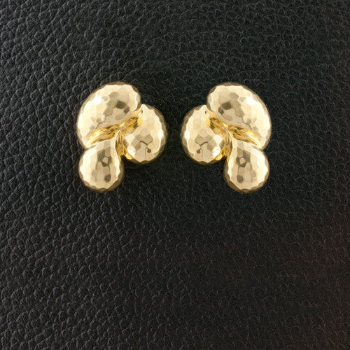 Hammered Gold Estate Earrings