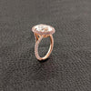 Oval Diamond with Pink & White Diamond Halo