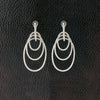Oval Loop Diamond Dangle Earrings
