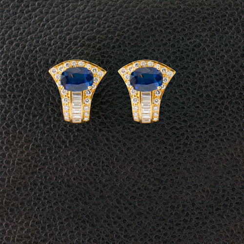 Sapphire & Diamond Estate Earrings