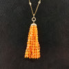 Mandarin Garnet & Diamond Tassel Necklace