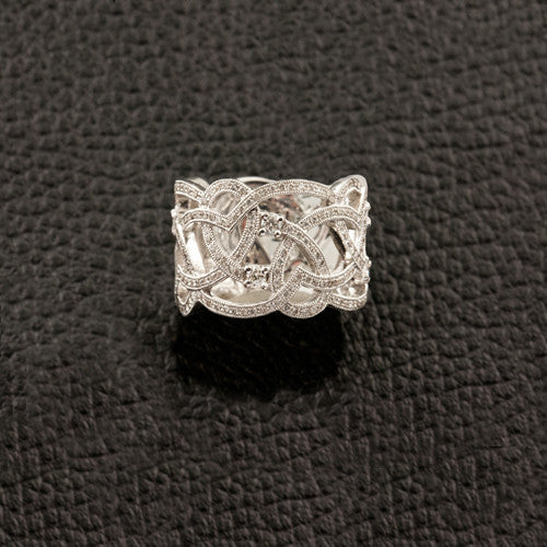 Intertwined Diamond Heart Ring