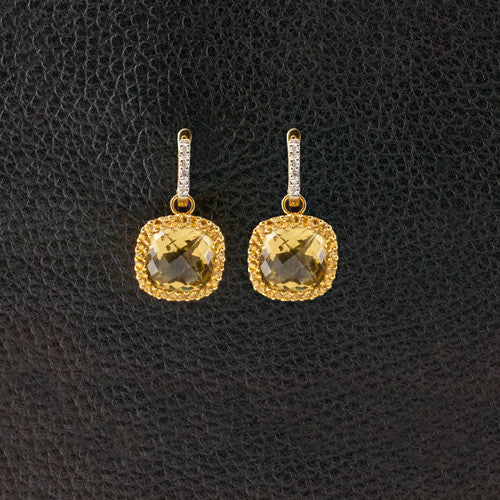 Lemon Quartz & Yellow Sapphire Earrings