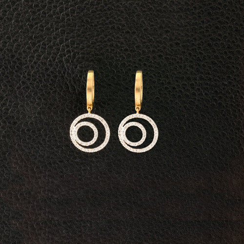 Circle in a Circle Diamond Earrings