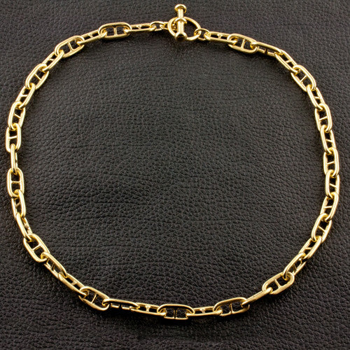 Anchor Link Necklace with Toggle Clasp