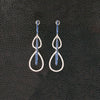 Diamond & Sapphire Dangle Teardrop Earrings