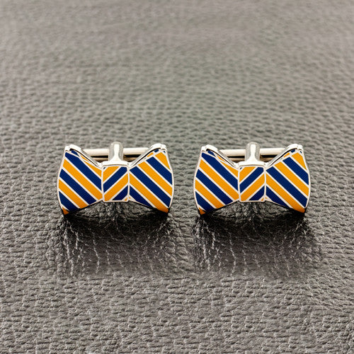 Blue & Gold BowTie Cufflinks