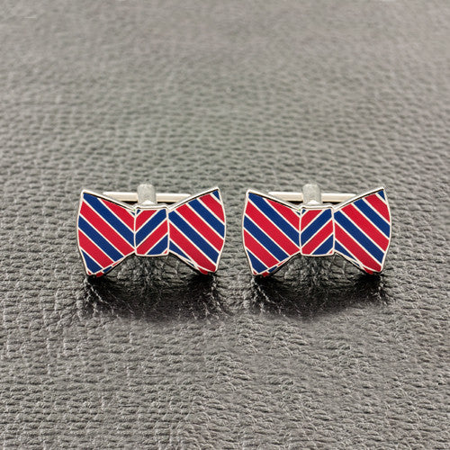 Red & Blue Bow Tie Cufflinks