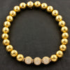 Gold & Diamond Hammered Ball Estate Necklace