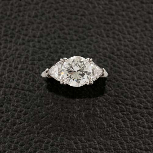 Round & Trilliant Diamond Engagement Ring