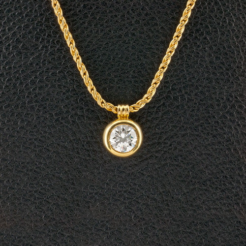 Bezel set Solitaire Diamond Pendant