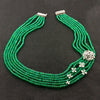 Emerald Bead Necklace with Diamonds