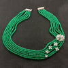 Emerald Bead Necklace with Diamonds