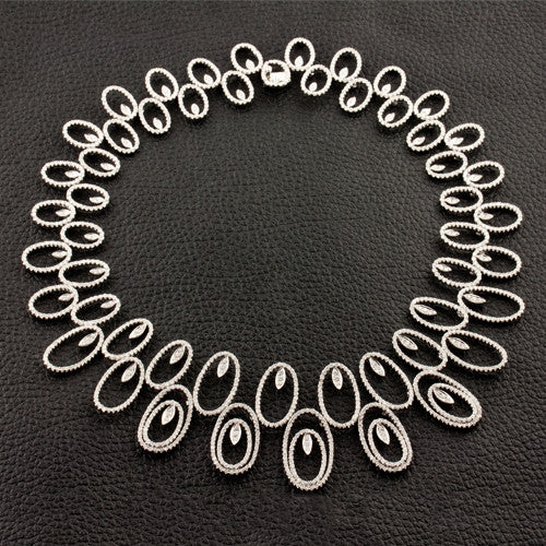Oval Link Diamond Necklace