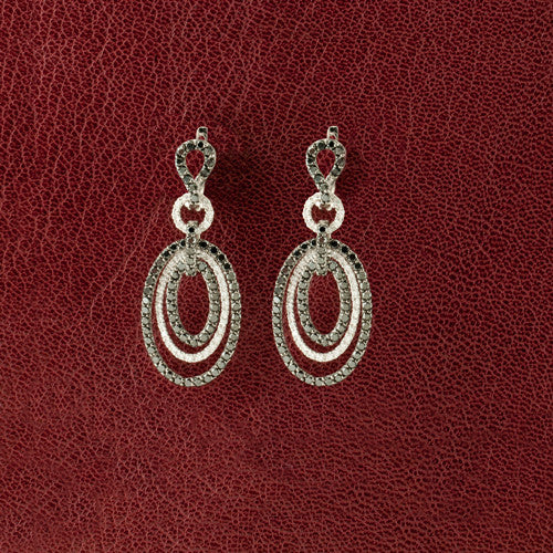 Black & White Diamond Dangle Earrings