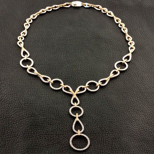 Diamond Link Necklace with Drop Feature