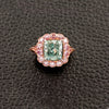 Blue Green & Pink Diamond Ring