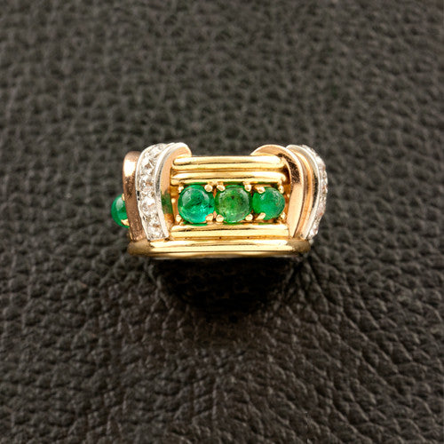 Emerald & Diamond Estate Ring