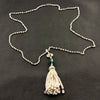 Diamond, Emerald & Pearl Tassel Necklace