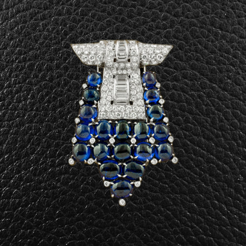 Cartier Estate Sapphire & Diamond Pin